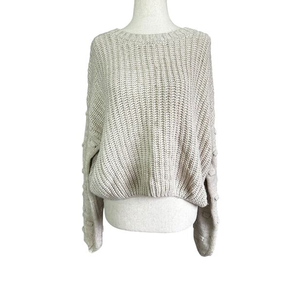 Moon & Madison Stone Knit Crop Pullover Sweater Women's Size Medium | 40-17-3 - Picture 1 of 6